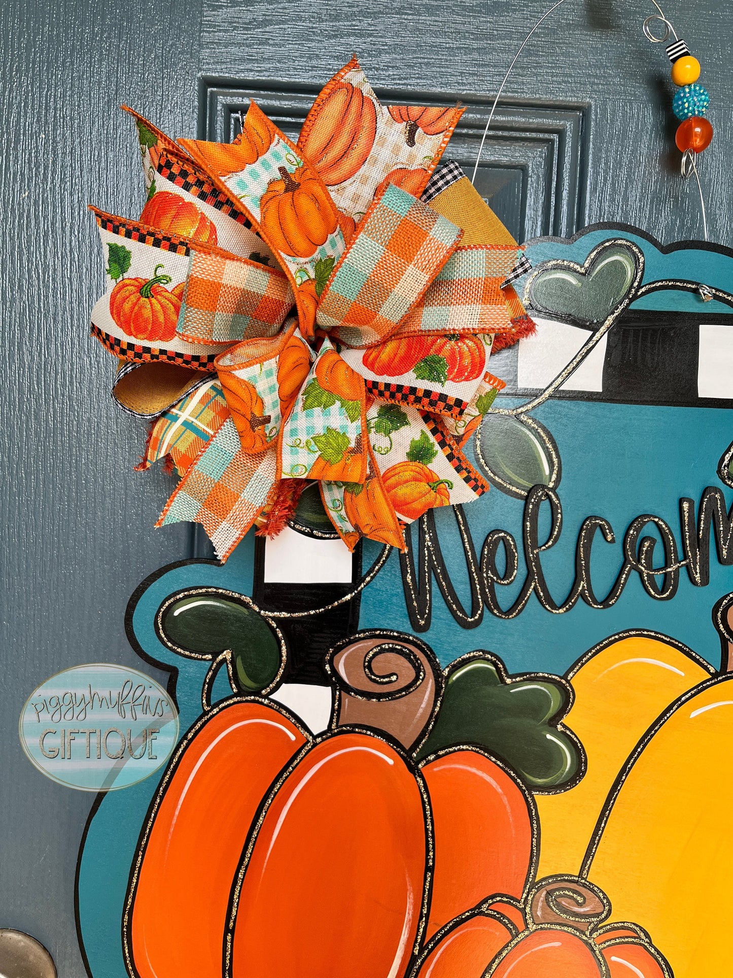 Fall Door Hanger | Fall pumpkin welcome door hanger | Door Hanger