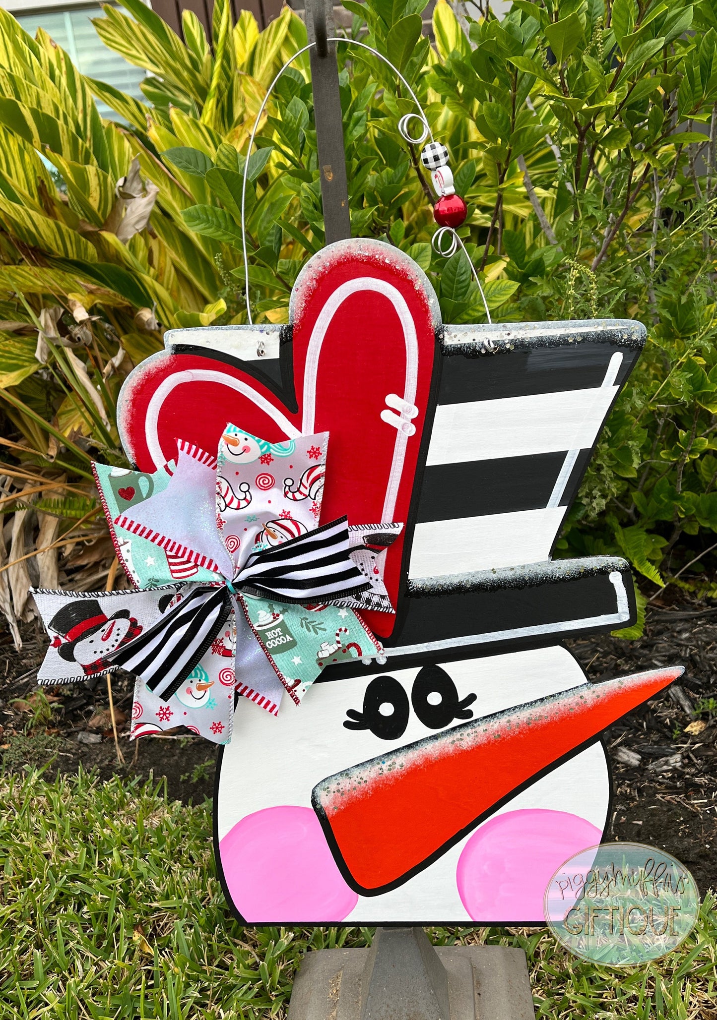 Snowman Christmas Door Hanger: Holiday Wreath Decoration