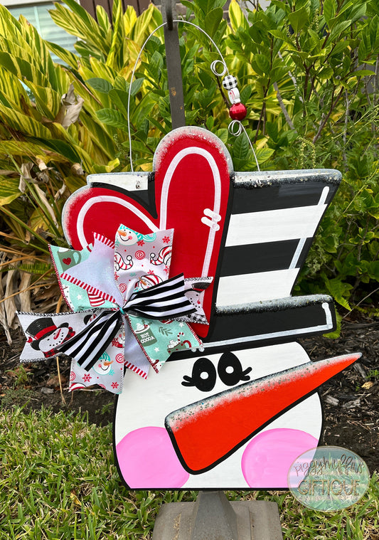 Snowman Christmas Door Hanger: Holiday Wreath Decoration
