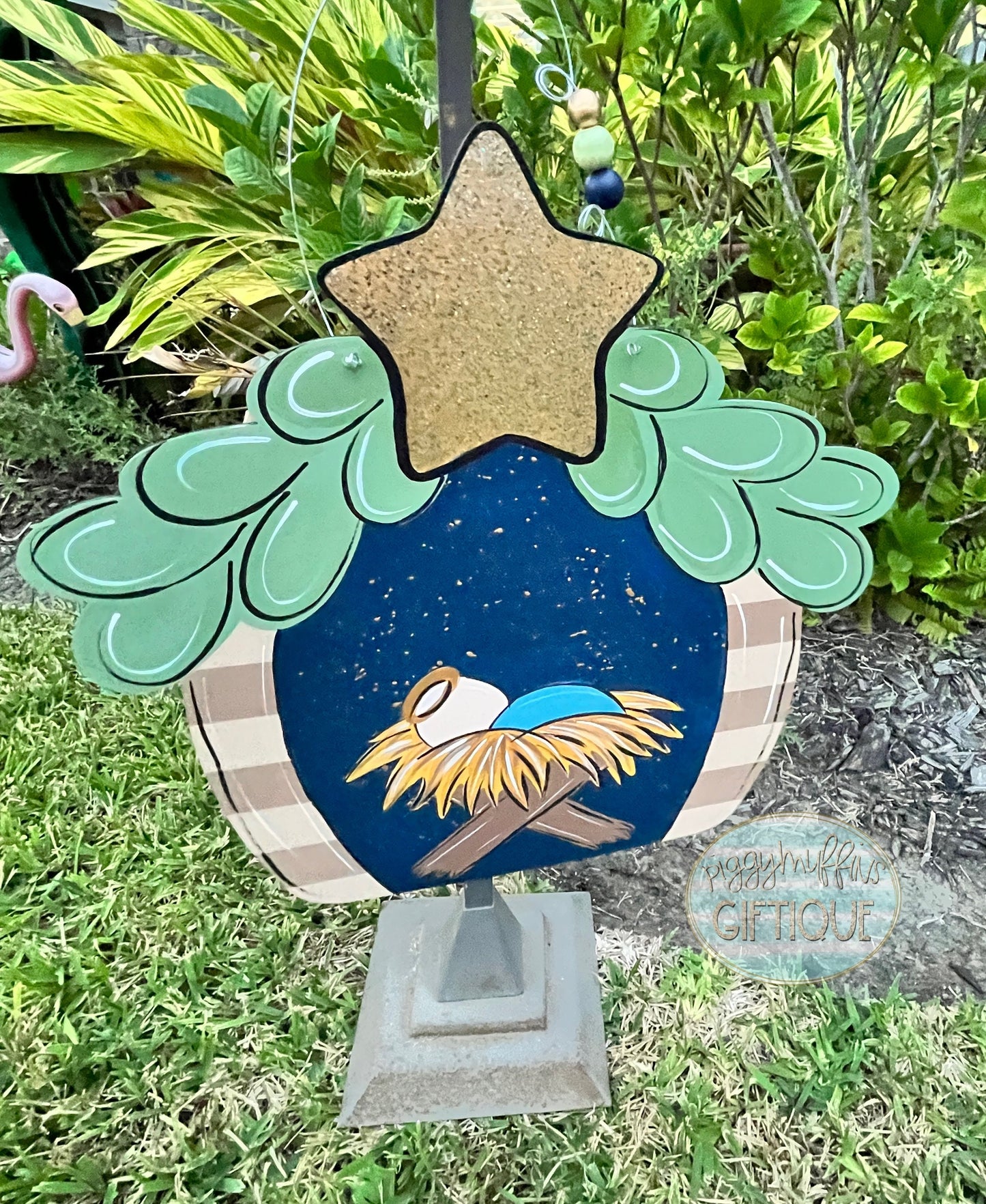 Nativity Door Hanger | Baby Jesus door hanger | Christmas Manger Door Hanger | Oh Holy Night | PiggyMuffins | Manger Wreath| Nativity Wreath