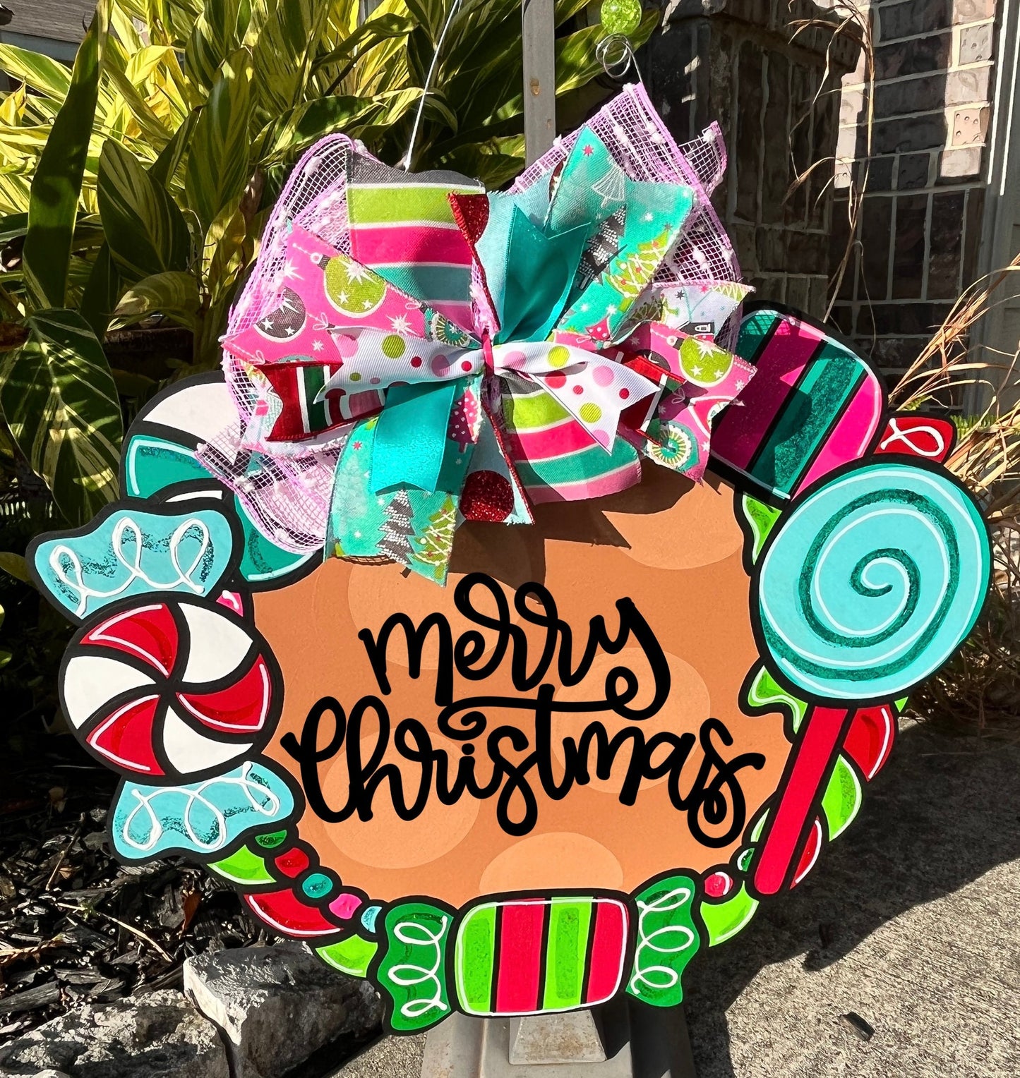 Christmas Door Hanger | Winter Door Hanger | Winter Wreath | Christmas Wreath | Christmas Candy Decoration | Gingerbread Candy Door Hanger