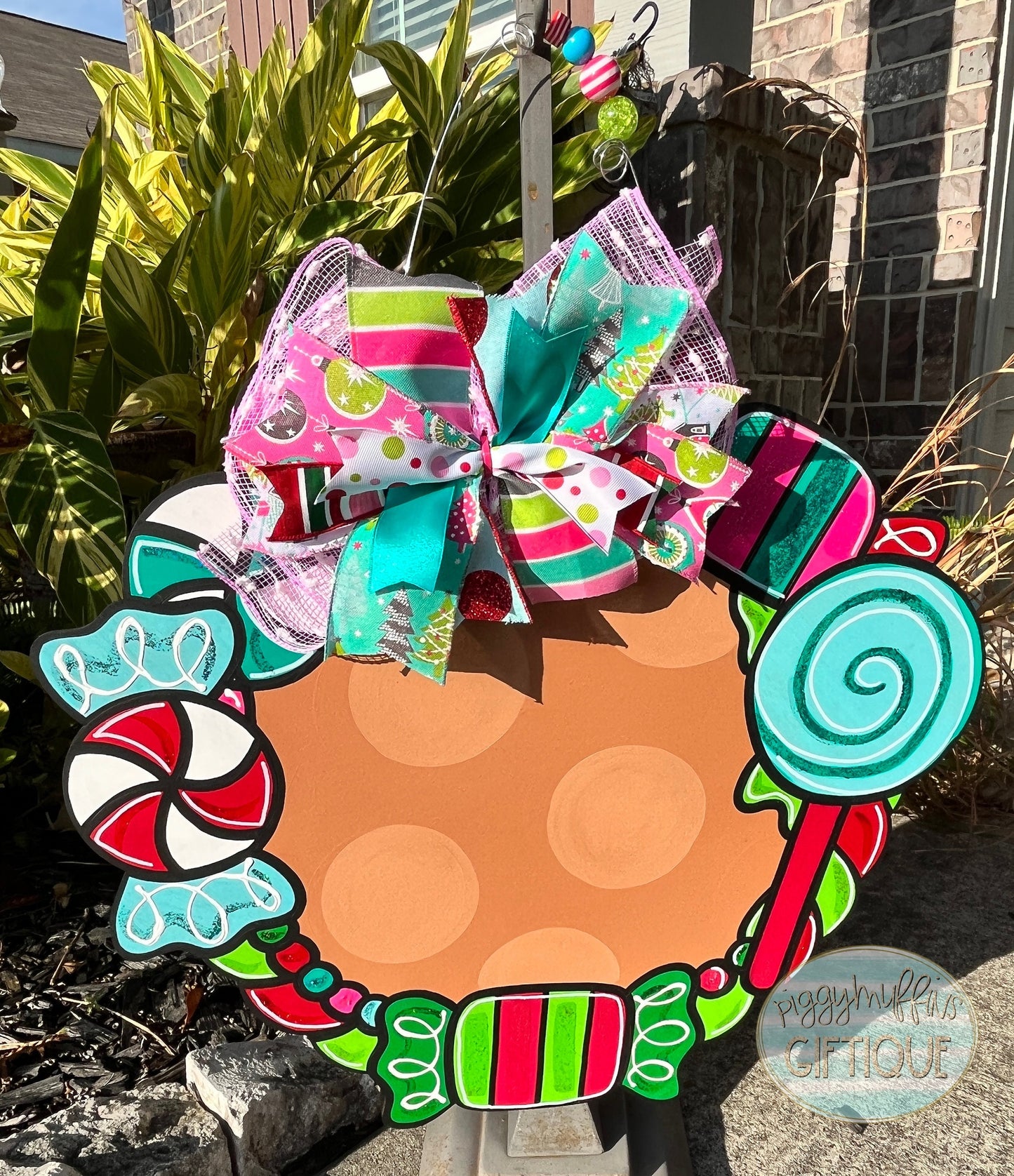 Christmas Door Hanger | Winter Door Hanger | Winter Wreath | Christmas Wreath | Christmas Candy Decoration | Gingerbread Candy Door Hanger