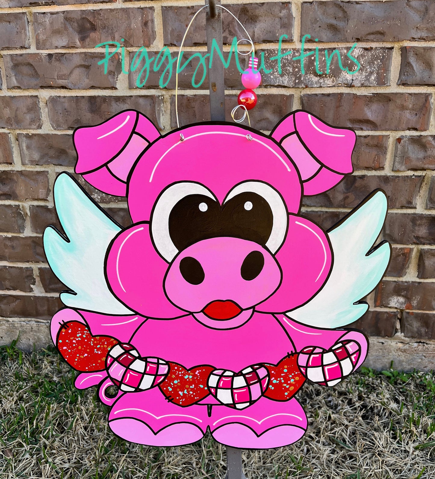 Valentine Door Hanger | Valentine Pig | Cupid Pig | Valentine Wreath | Valentine Wreath | Valentine Decoration | Piggymuffins