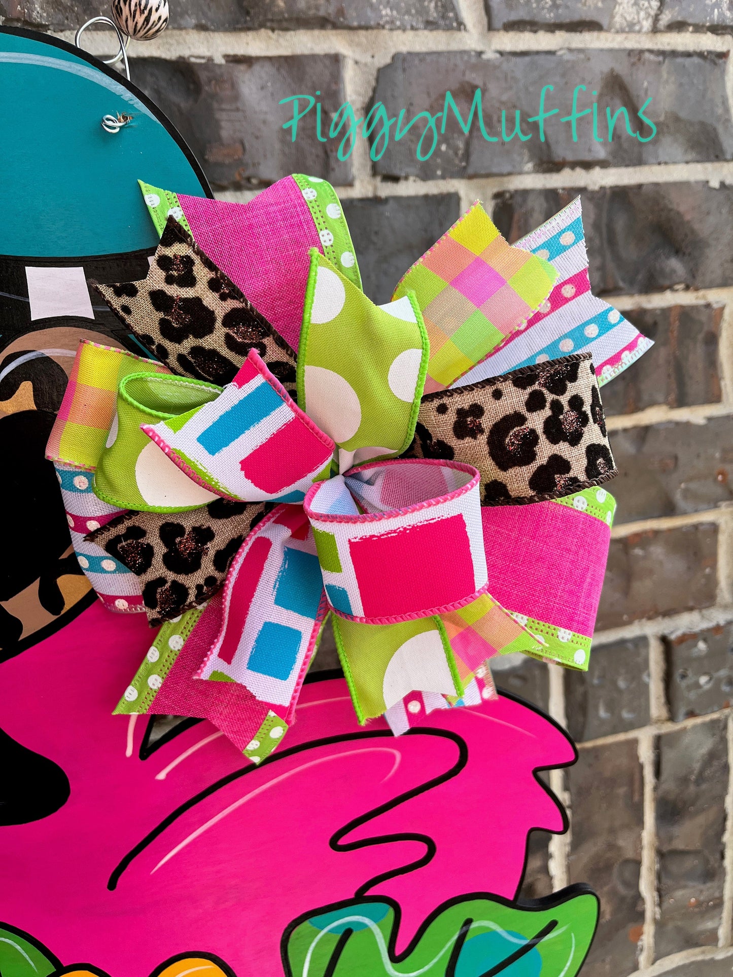 Flamingo Door Hanger - Summer Door Hanger - Beach Door Hanger - Flamingo Wreath - Summer Wreath - Piggymuffins