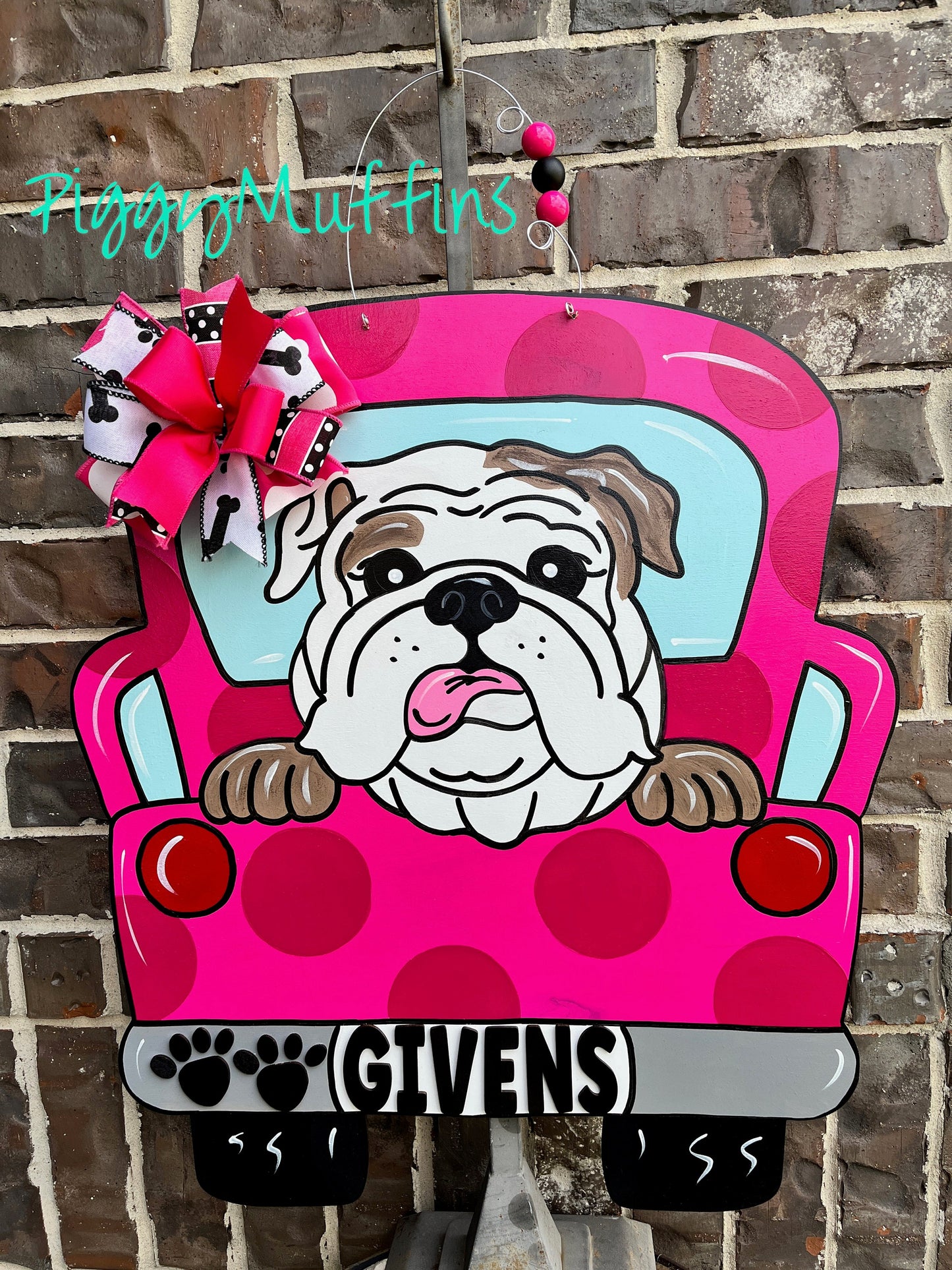 Personalized English Bulldog Door Hanger: Custom Dog Lover Gift