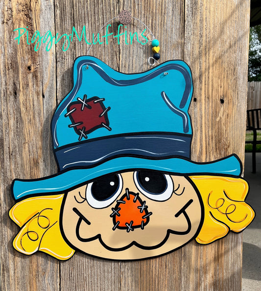 SHIPS TODAY Fall Door Hanger | Scarecrow Door Hanger | Scarecrow Wreath | PiggyMuffins