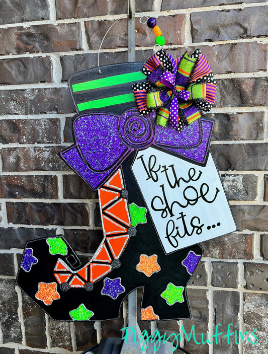 Halloween Door Hanger | Cute Whimsical Halloween Witch Door Hanger |  Halloween Wreath | Witch Wreath