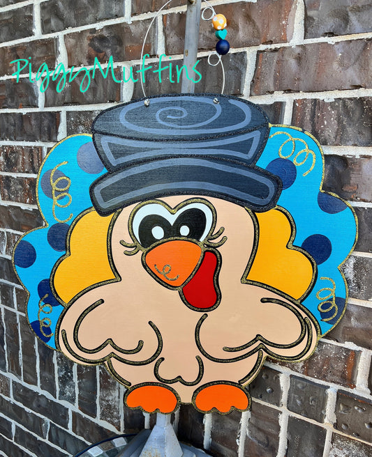 SHIPS TODAY Fall Door Hanger | Thanksgiving Door Hanger | Turkey Door Hanger | Thanksgiving Wreath | PiggyMuffins