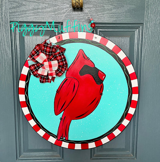 SHIPS TODAY! Christmas Door Hanger | Red Bird Door Hanger | Red Bird Wreath | Cardinal Wreath | Cardinal Door Hanger | PiggyMuffins