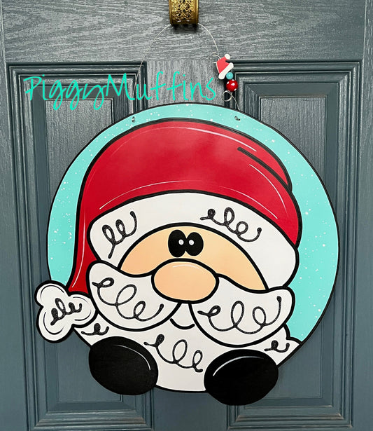 SHIPS TODAY! Santa Door Hanger |  Christmas Door Hanger | Santa Christmas Wreath | Christmas Wreath | PiggyMuffins | Wood  Santa Claus
