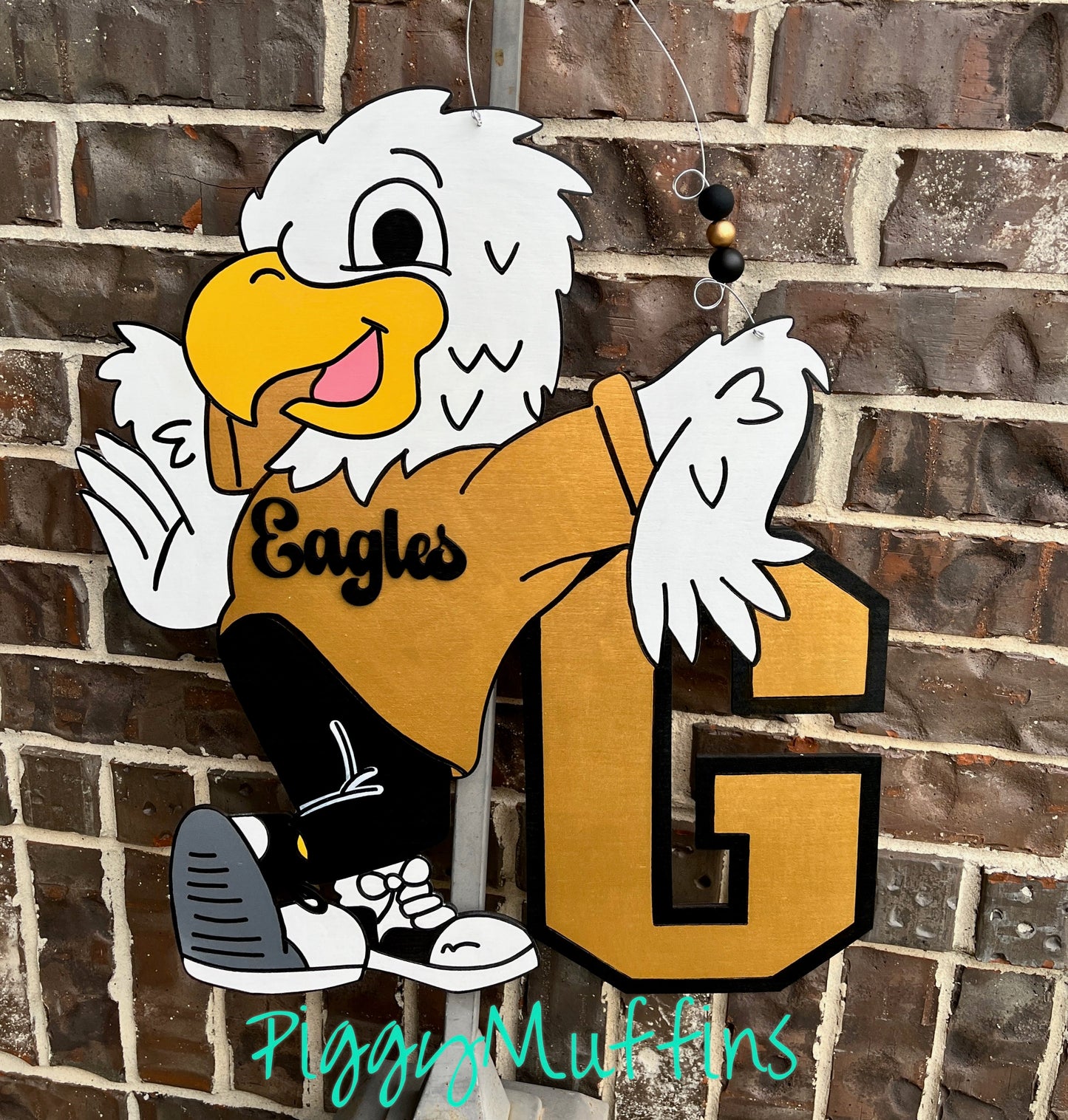 Eagle Mascot Door Hanger - Custom Mascot Door Hanger - Sports Door Hanger - Mascot Wreath - Sports Wreath - Door Hanger - PiggyMuffins