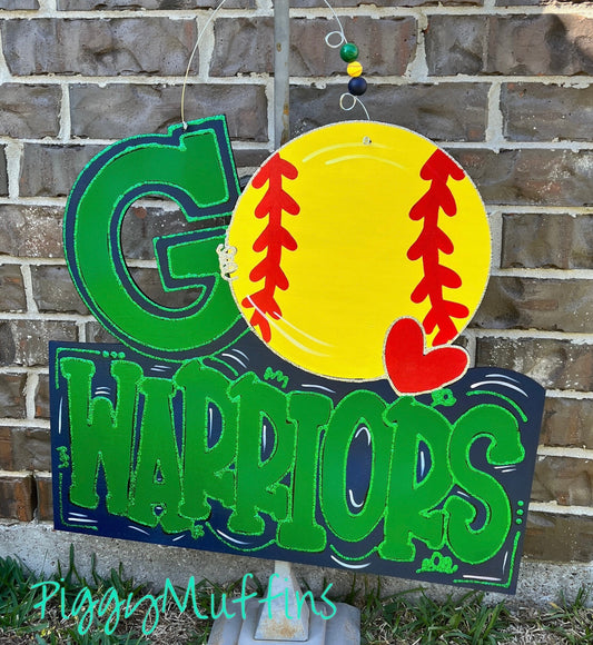 Customizable Sports Team Door Hanger: Baseball, Softball, Volleyball, Tennis, Golf
