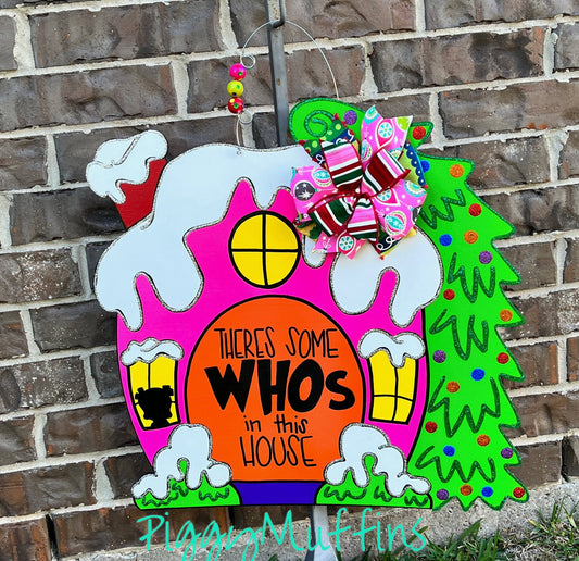 Christmas Door Hanger  | Who Christmas Door Hanger | Christmas Character Door Hanger | Door Hanger | PiggyMuffins