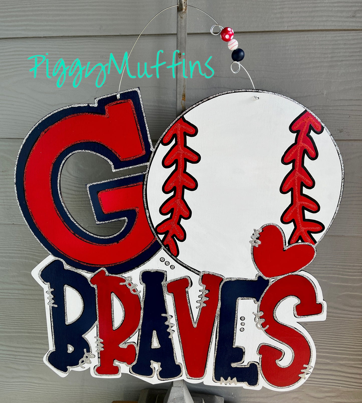 CUSTOMIZABLE Sports Door Hanger - Baseball Door Hanger - Softball Door Hanger - Volleyball Door Hanger -Basketball Door Hanger - Braves