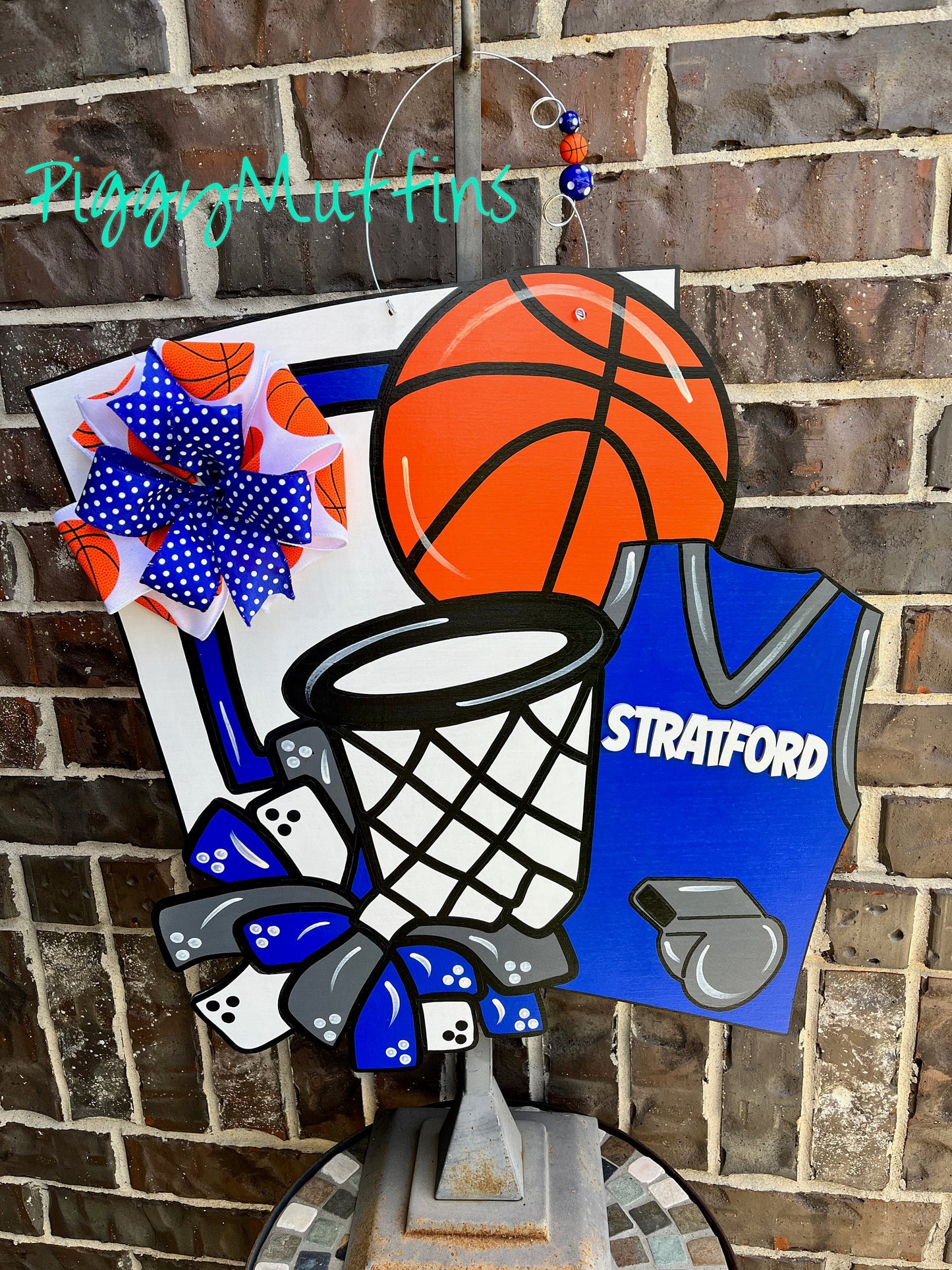 Basketball Door Hanger - Custom Basketball Door Hanger - Sports Door Hanger - Basketball Wreath - Sports Wreath - Door Hanger