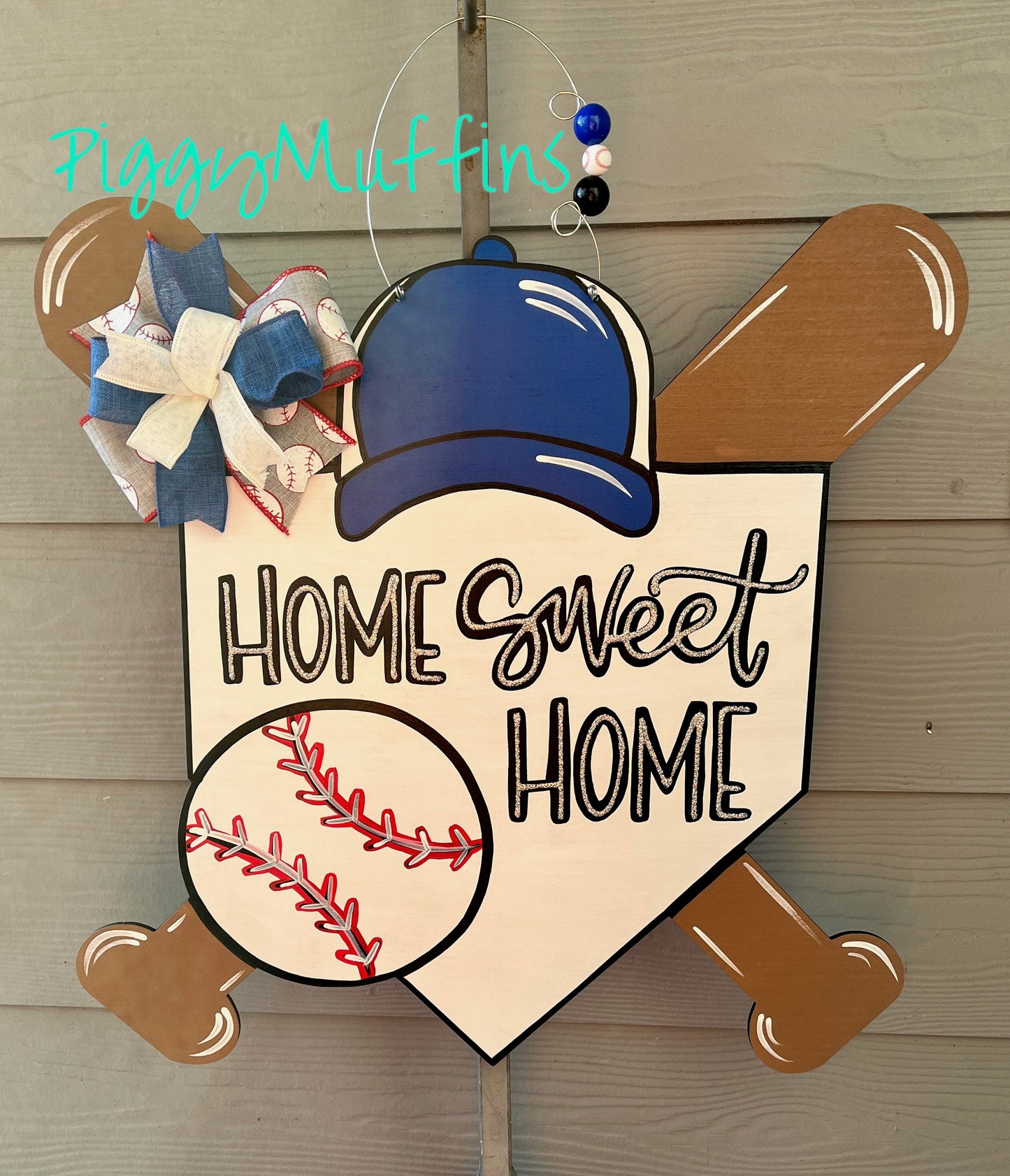 Baseball Door Hanger | School Spirit | BASEBALL Decoration | Home Sweet Home Door Hanger | Baseball Wreath | Sports Door Hanger