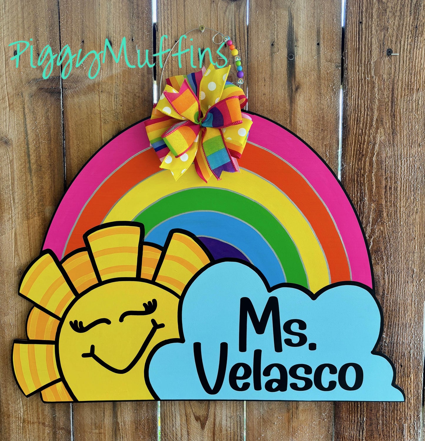 Rainbow Sunshine Door Hanger: Teacher Classroom Decor