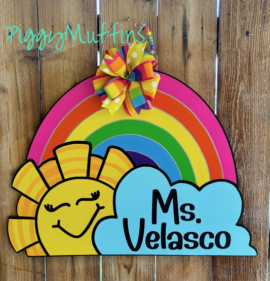 Rainbow Sunshine Door Hanger: Teacher Classroom Decor