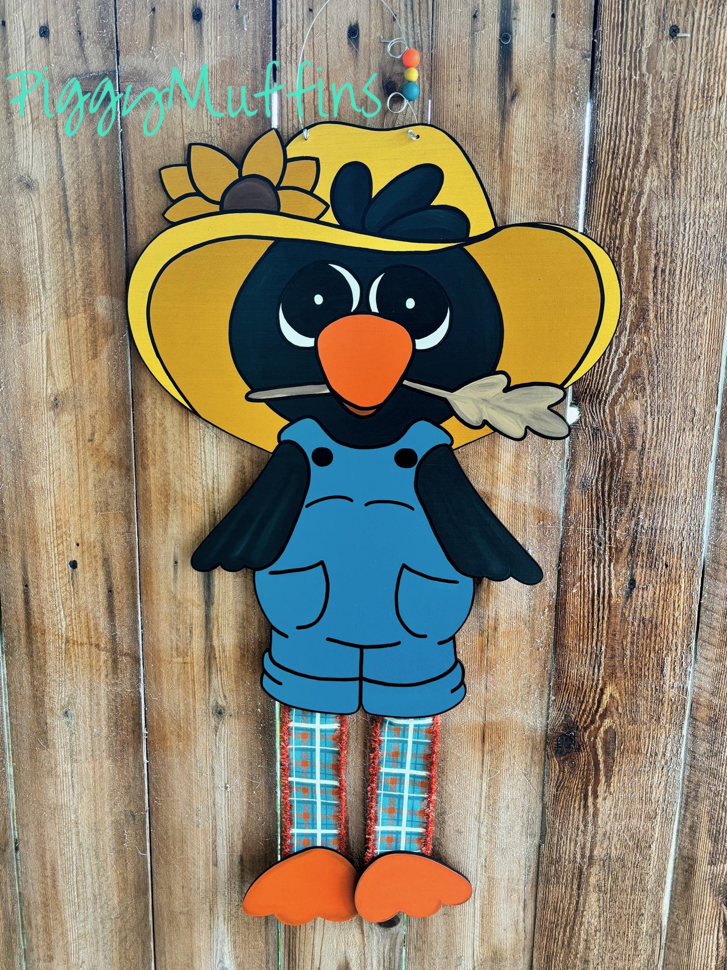 Fall Door Hanger | Crow Door Hanger |  Thanksgiving Door Hanger| Fall Wreath | Thanksgiving  Fall Crow | PiggyMuffins