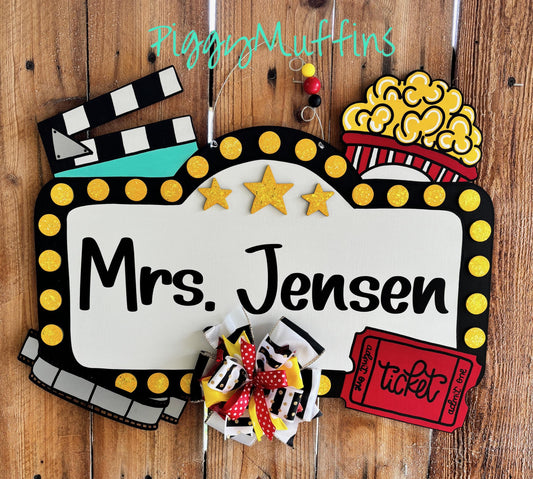 Theater Door Hanger - Theatre Door Hanger -  Classroom Door Hanger - Set the Stage for Success  Door Hanger- Teacher Door Hanger -Theatre