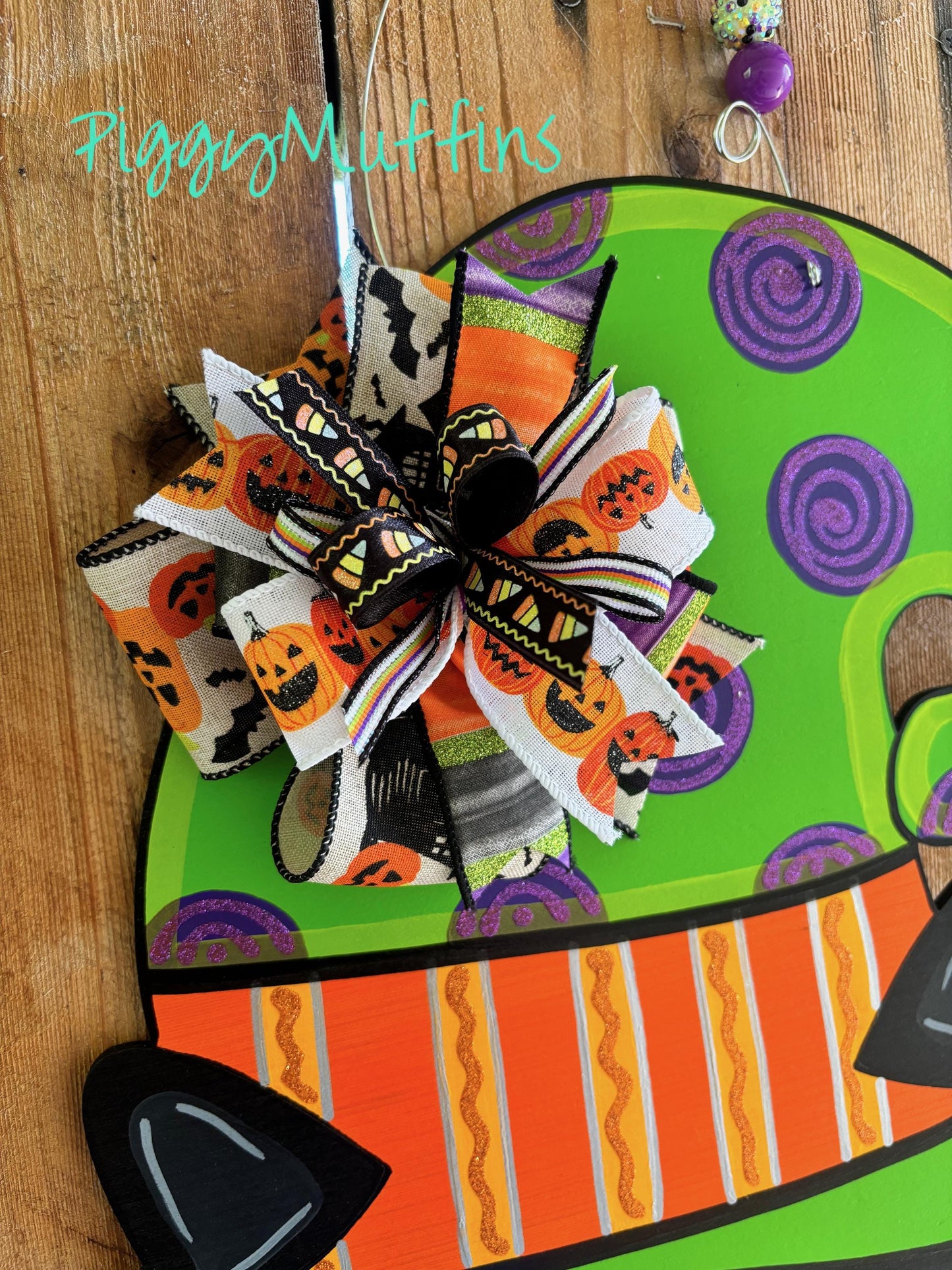 Halloween Door Hanger | Whimsical Halloween Black Cat Door Hanger | Black Cat Door Hanger | Halloween Wreath | Trick or Treat Door Hanger