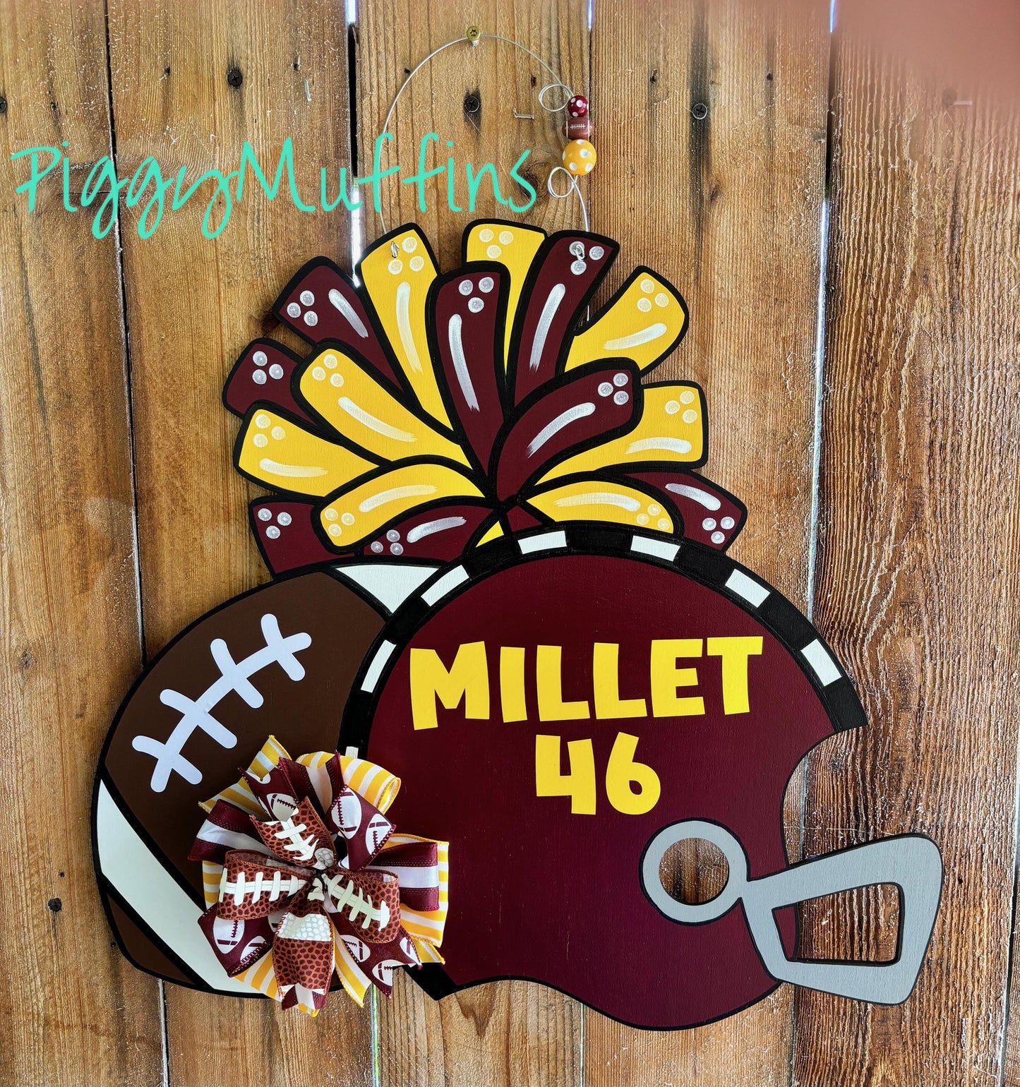 Football Team Door Hanger:  School Sprit Decor