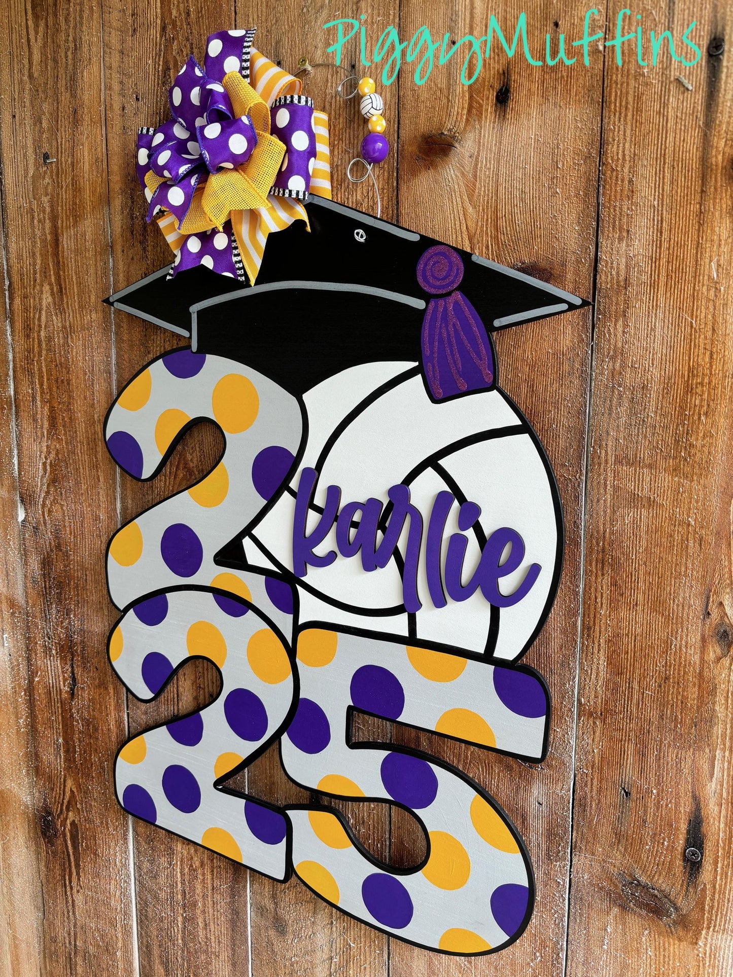 Graduation Door Hanger - Graduation Sports Door Hanger - Graduation Gift - Graduation Wreath - Sports Wreath - PiggyMuffins