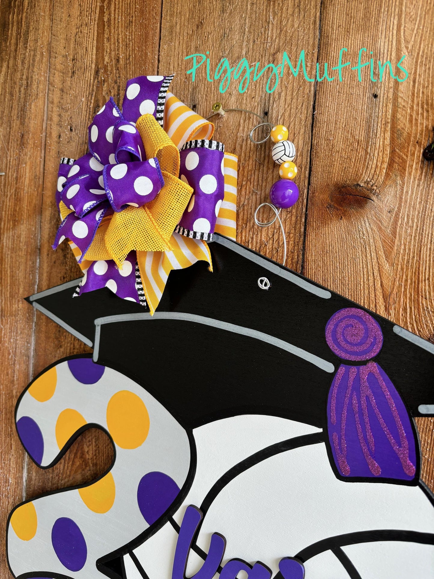 Graduation Door Hanger - Graduation Sports Door Hanger - Graduation Gift - Graduation Wreath - Sports Wreath - PiggyMuffins