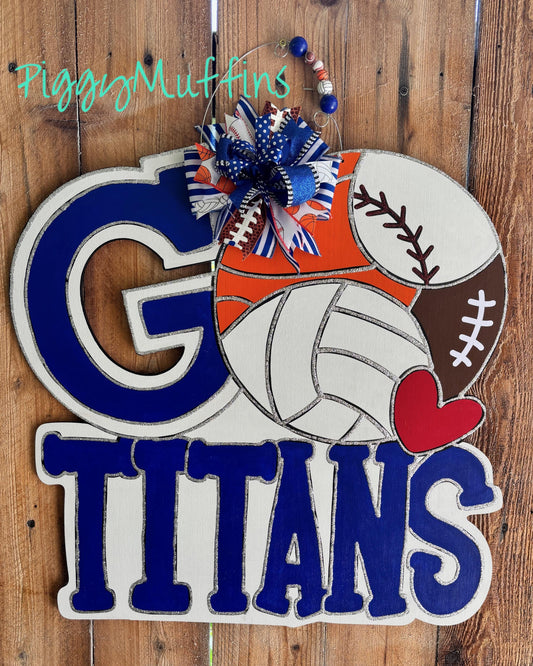 Customizable Sports Team Door Hanger: Baseball, Softball, Volleyball, Golf, Tennis