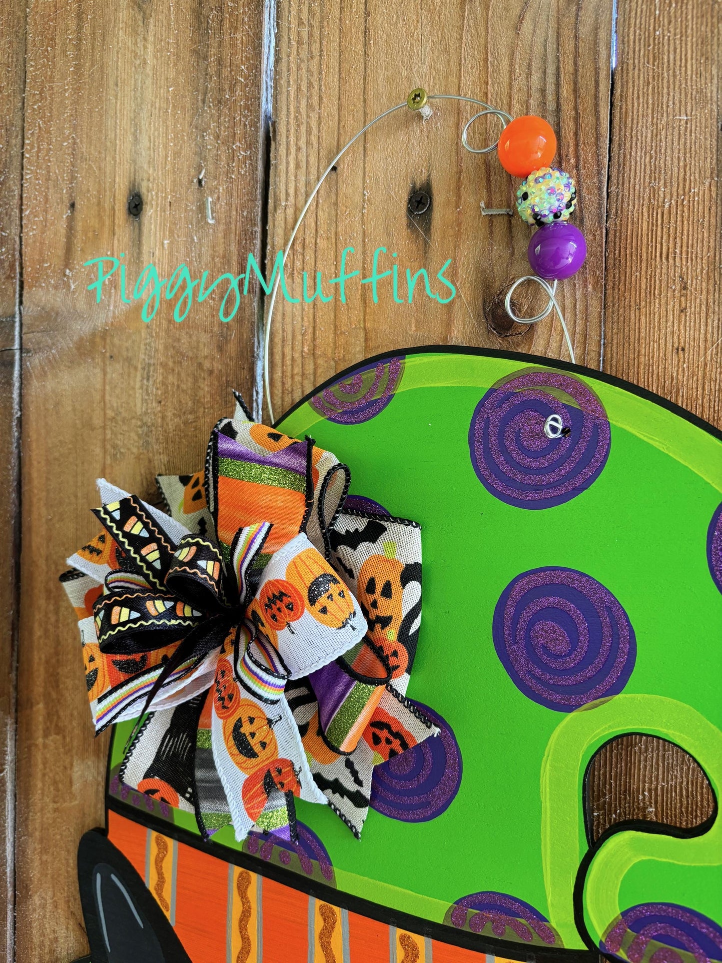 Halloween Door Hanger | Whimsical Halloween Black Cat Door Hanger | Black Cat Door Hanger | Halloween Wreath | Trick or Treat Door Hanger