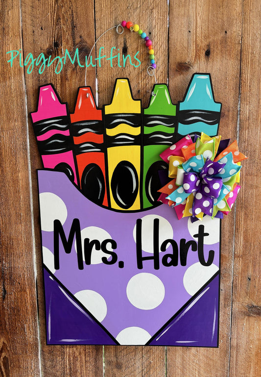 Crayon Box Teacher Door Hanger: Acrylic Classroom Decor