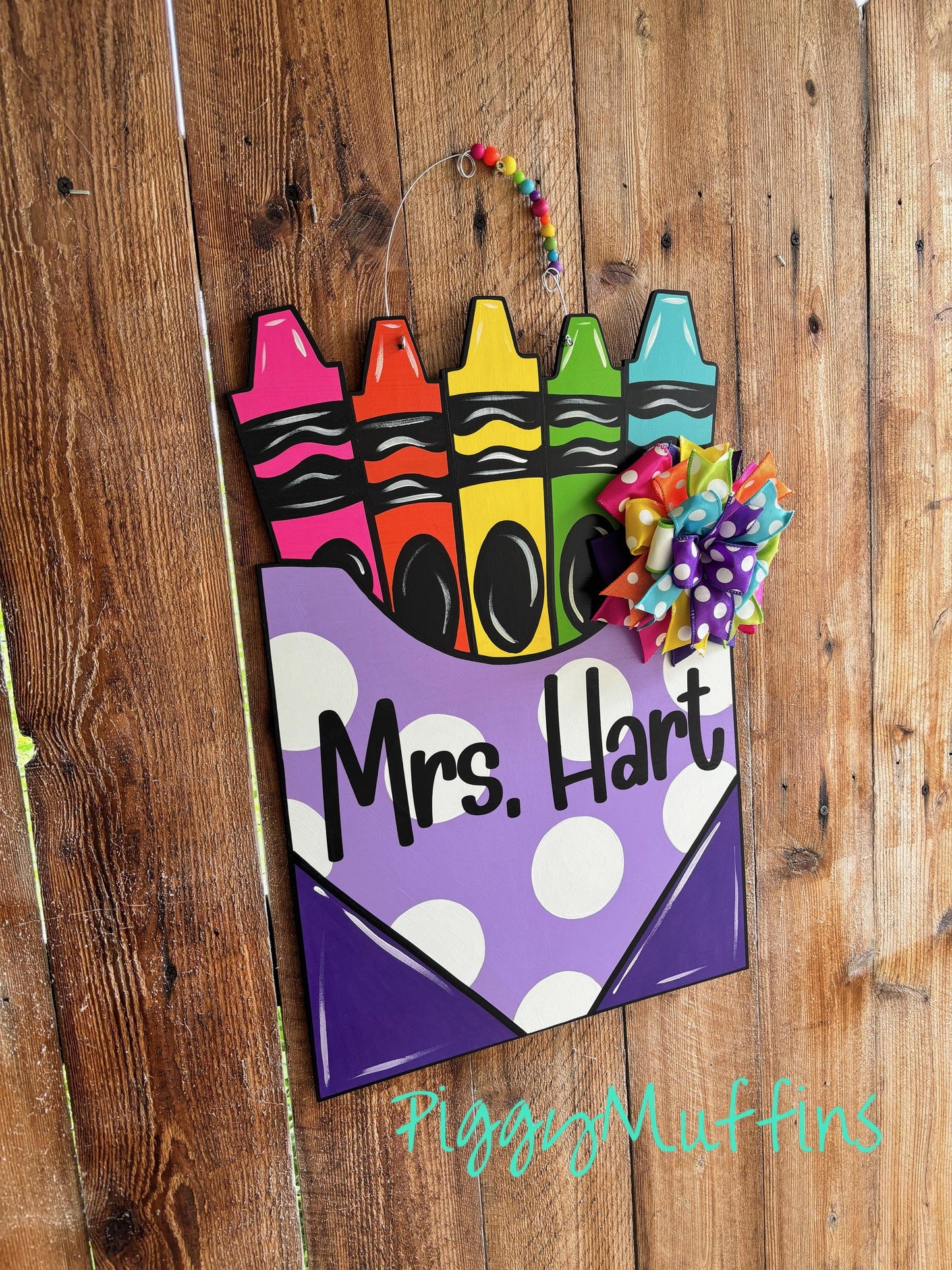 Crayon Box Teacher Door Hanger: Acrylic Classroom Decor