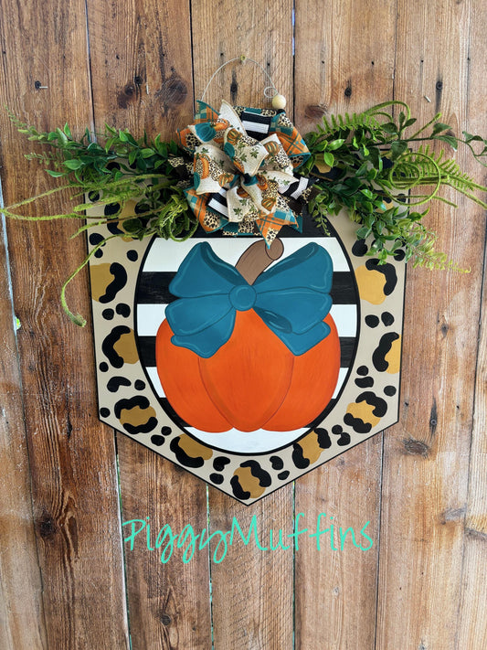 SHIPS TODAY Fall Door Hanger | Pumpkin Door Hanger |  Thanksgiving Fall Door Hanger| Fall Wreath | Pumpkin Wreath | PiggyMuffins