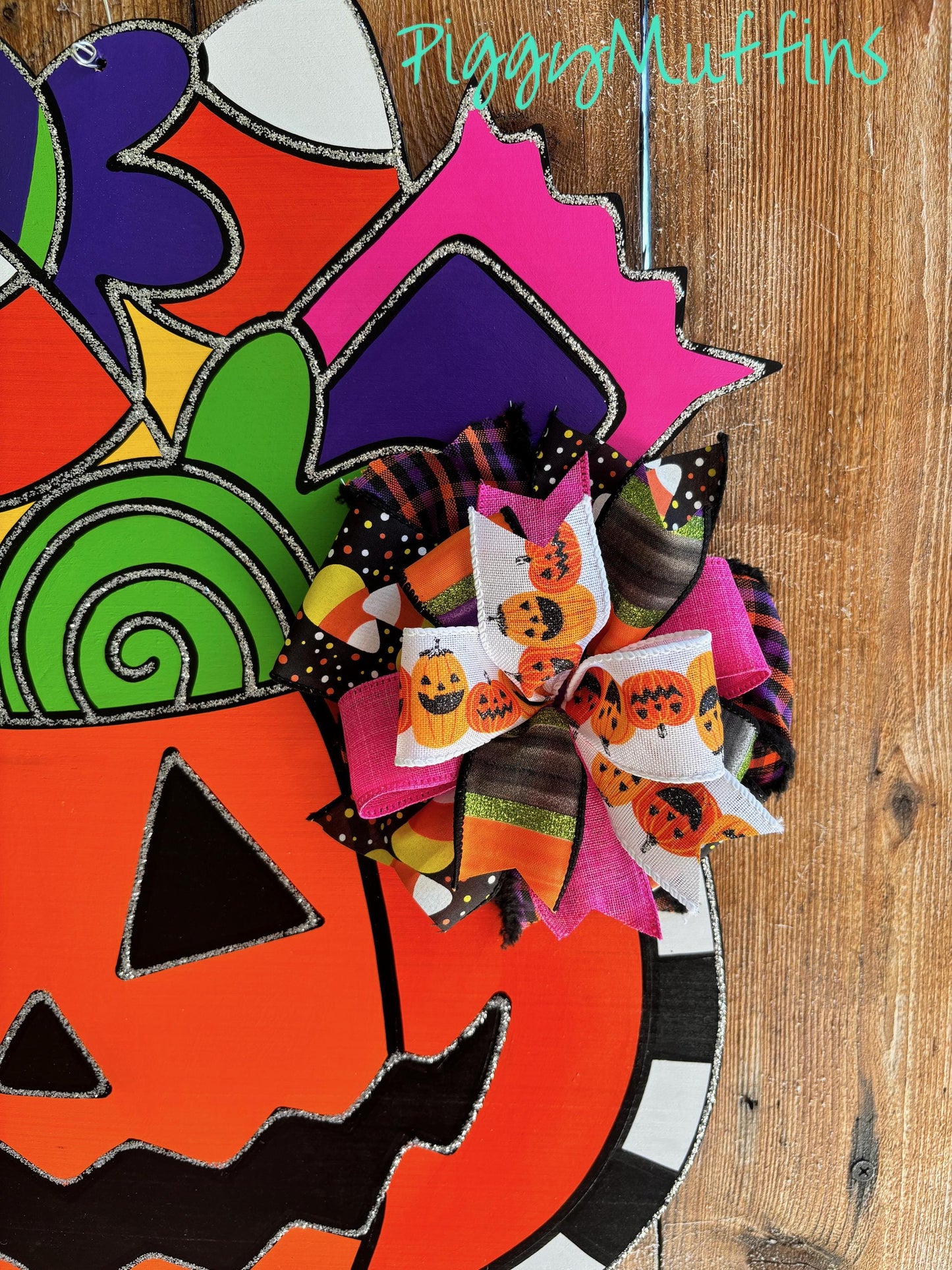 Halloween Door Hanger | Cute Whimsical Halloween Jack o LanternDoor Hanger |  Halloween Wreath | Trick or Treat Wreath