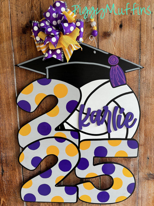 Graduation Door Hanger - Graduation Sports Door Hanger - Graduation Gift - Graduation Wreath - Sports Wreath - PiggyMuffins