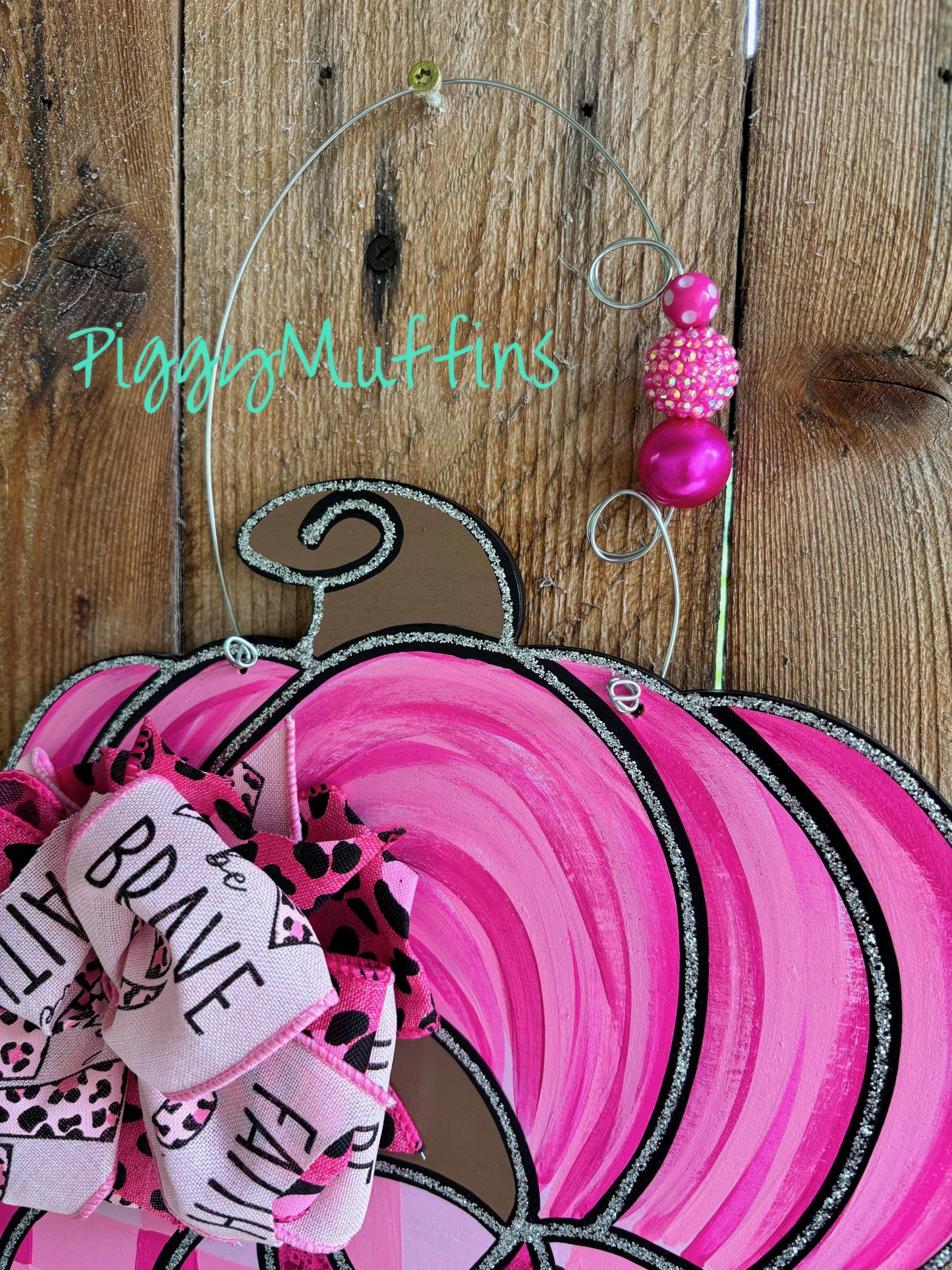 Breast Cancer Awareness Door Hanger | Love Hope Cure Door Hanger | Breast Cancer Awareness | Breast Cancer Wreath | PiggyMuffins