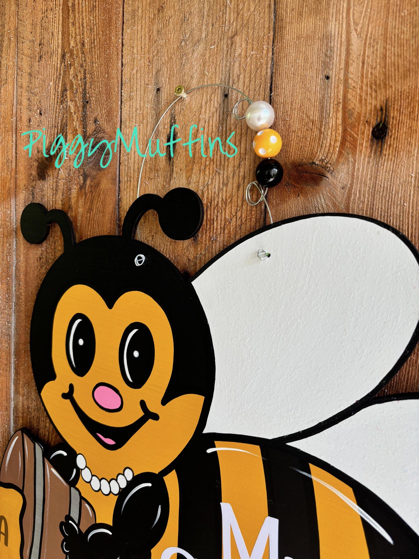 Bee School Door Hanger - Classroom Door Hanger - Honey Bee Door Hanger - Teacher Door Hanger - Door Hanger - PiggyMuffins