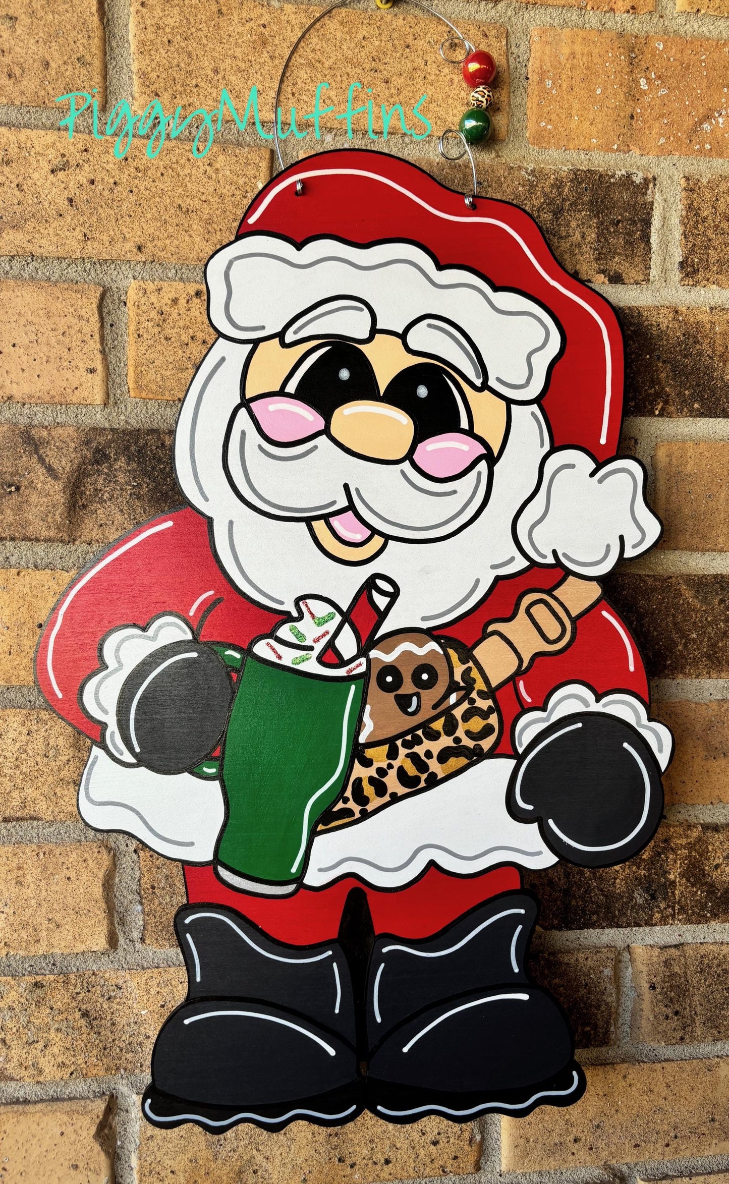 SHIPS TODAY! Christmas Door Hanger |  Santa Clause |  Christmas Santa Wreath | Santa clause Wreath | Santa Clause Door Hanger | PiggyMuffins