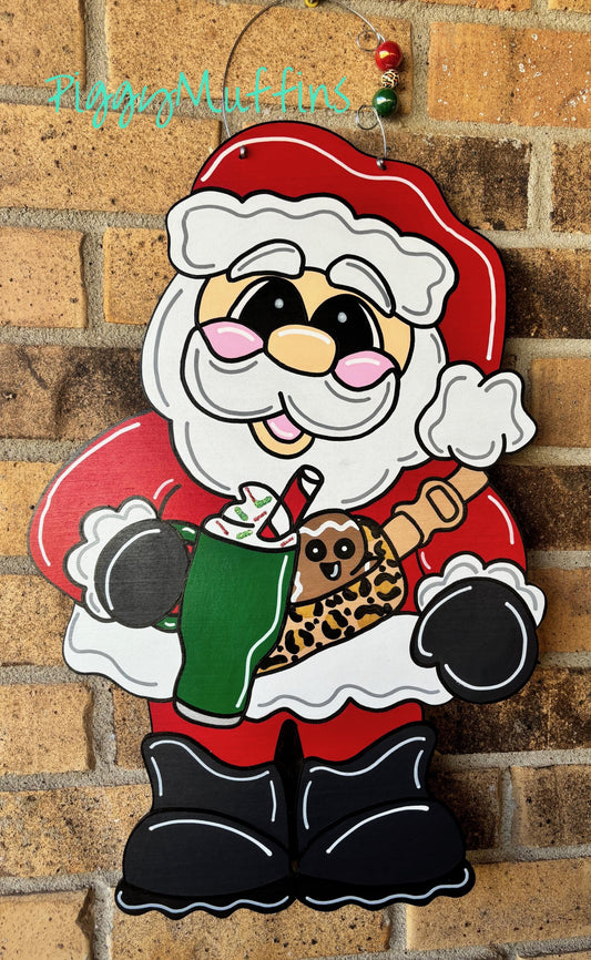 SHIPS TODAY! Christmas Door Hanger |  Santa Clause |  Christmas Santa Wreath | Santa clause Wreath | Santa Clause Door Hanger | PiggyMuffins