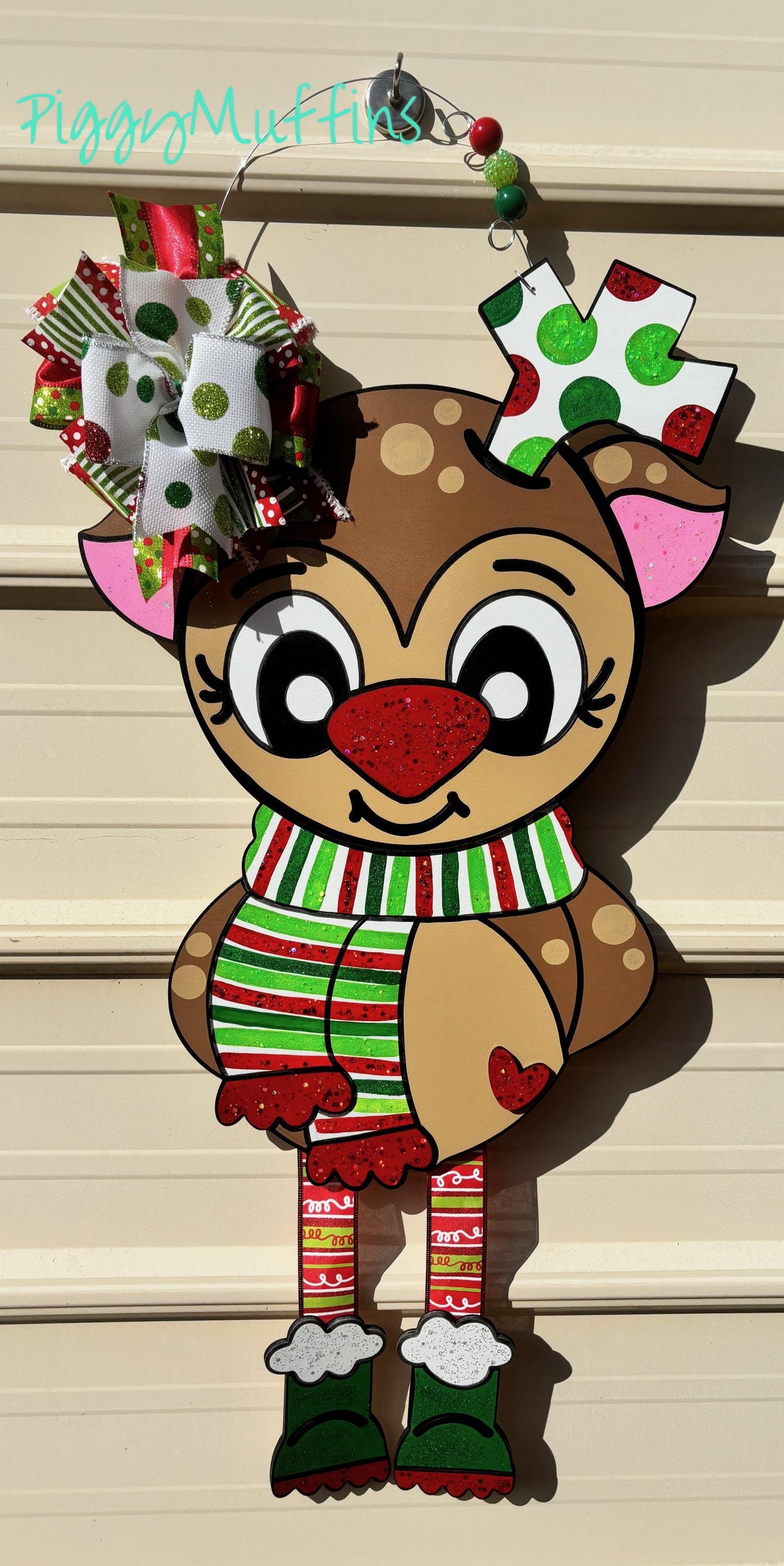 Christmas Door Hanger | Reindeer Door Hanger | Reindeer Wreath | Christmas Wreath | Christmas Door Decoration