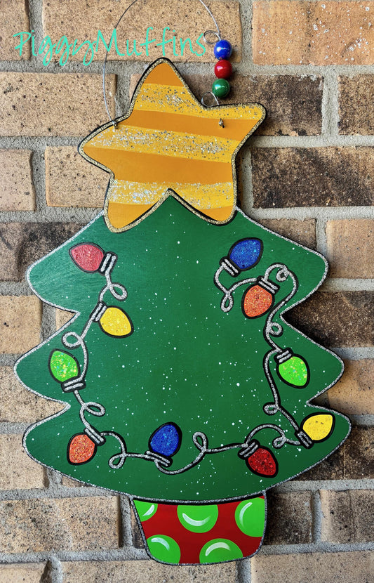 Christmas Tree Door Hanger |  Christmas Door Hanger |  Christmas Tree Wreath | Christmas Wreath | PiggyMuffins