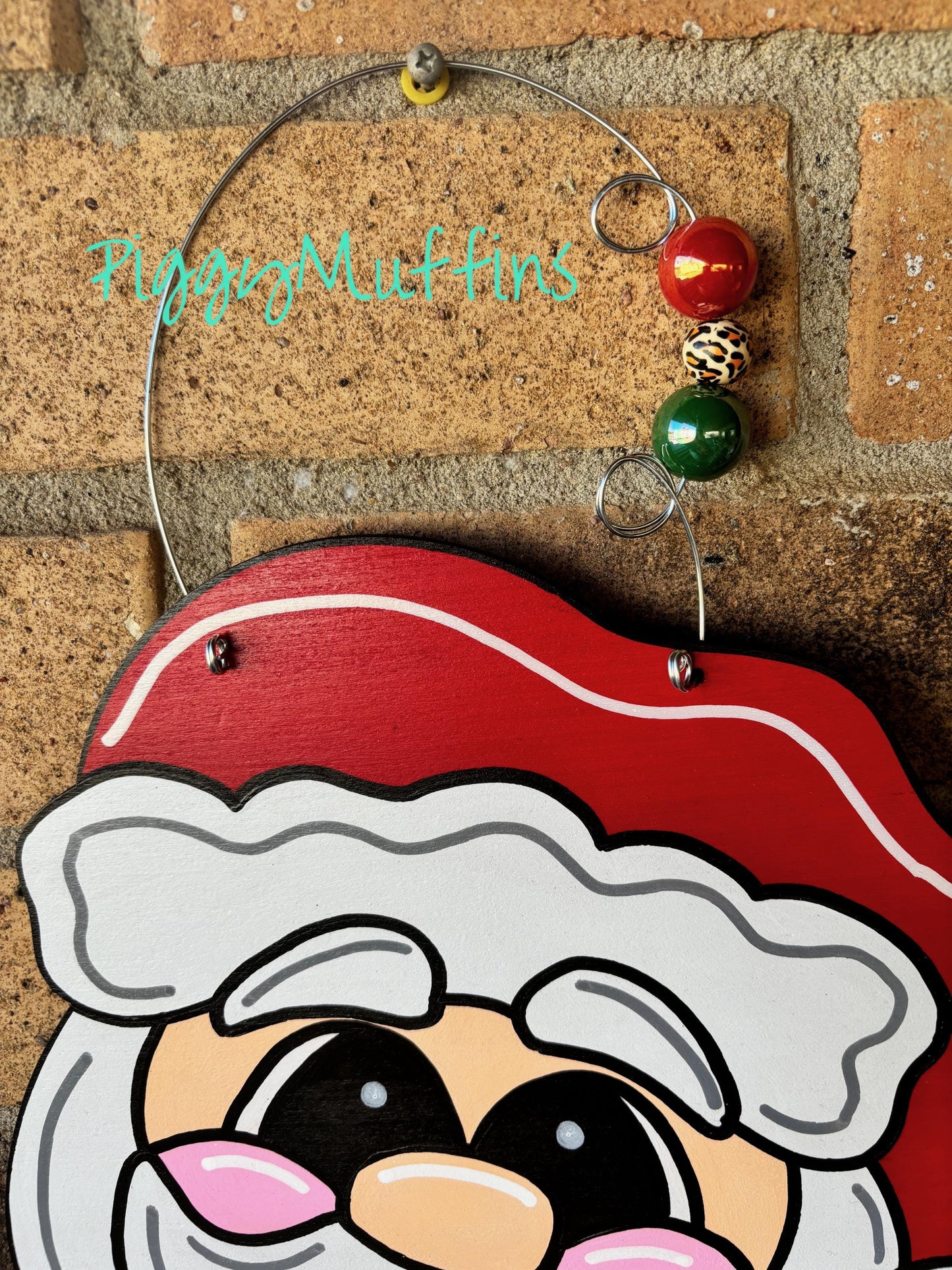 SHIPS TODAY! Christmas Door Hanger |  Santa Clause |  Christmas Santa Wreath | Santa clause Wreath | Santa Clause Door Hanger | PiggyMuffins