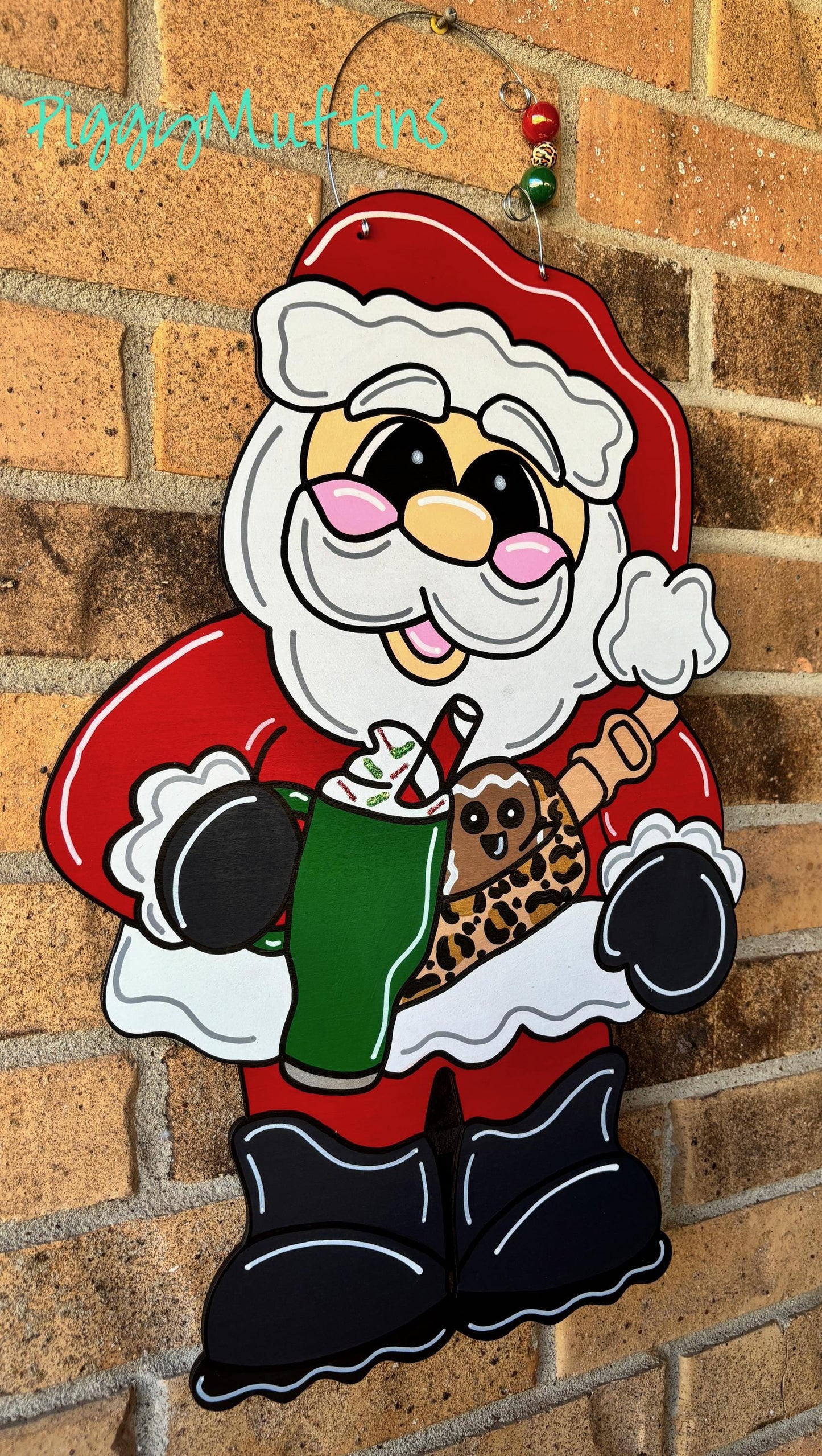 SHIPS TODAY! Christmas Door Hanger |  Santa Clause |  Christmas Santa Wreath | Santa clause Wreath | Santa Clause Door Hanger | PiggyMuffins