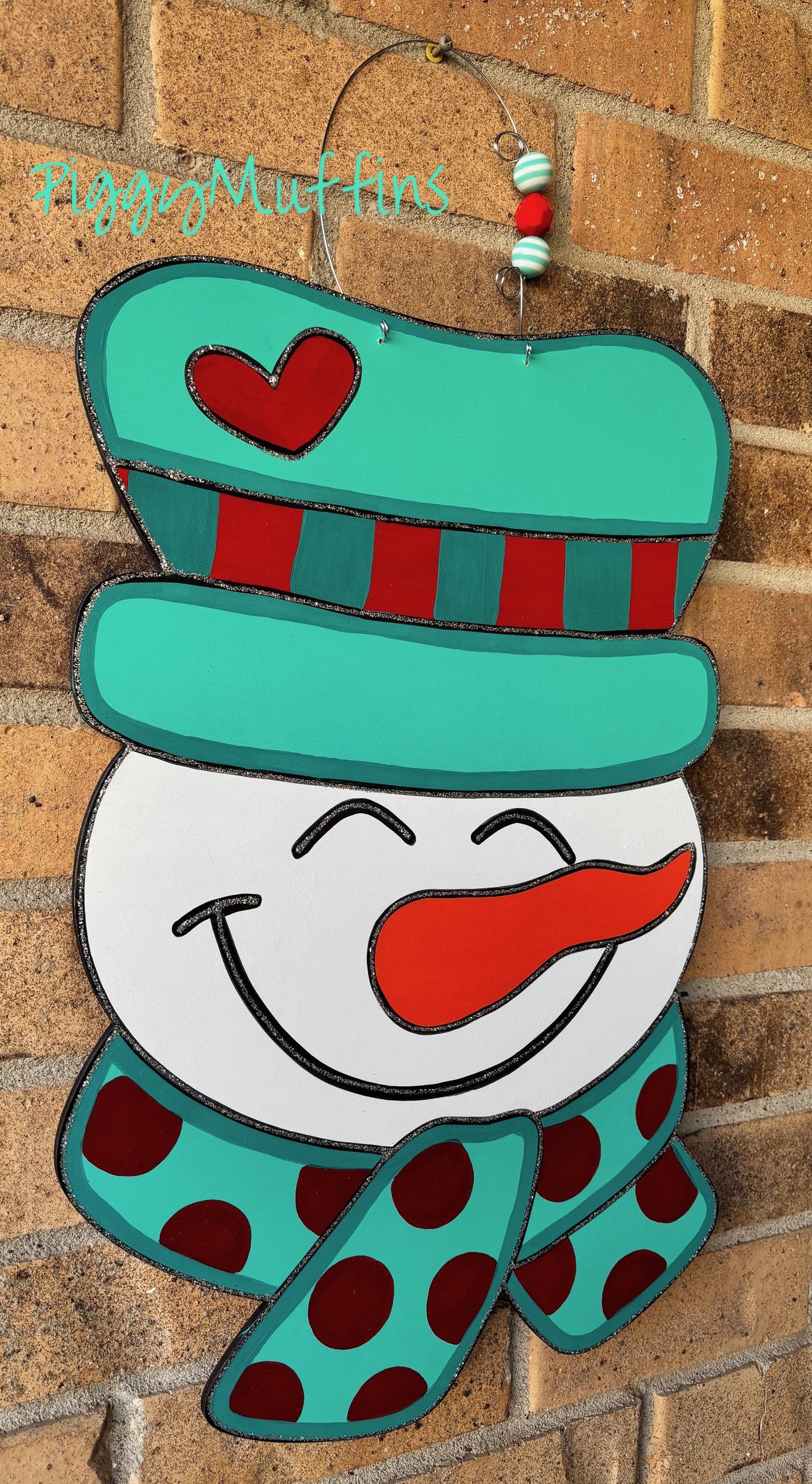 Cute Snowman Door Hanger | Snowman Door Hanger | Snowman Wreath | Winter Wreath | Winter Door Hanger | PiggyMuffins