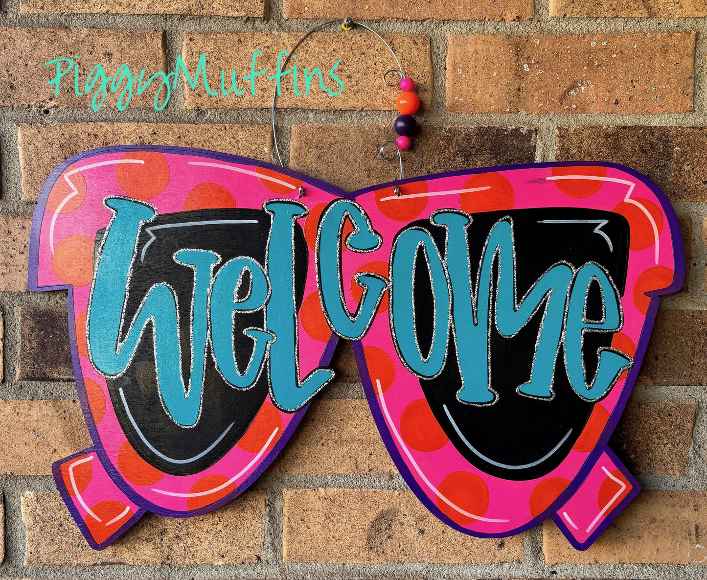 SHIPS TODAY! Sunglasses Door Hanger | Summer Door Hanger | Summer Wreath | Pool Door Hanger| Pool Sign | PiggyMuffins | Summer Decor