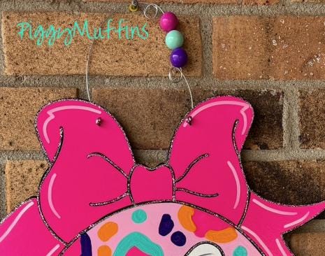 Bunny Door Hanger | Easter Bunny and Egg Door Hanger | Easter Wreath | Spring Door Hanger | Spring Wreath | PiggyMuffins