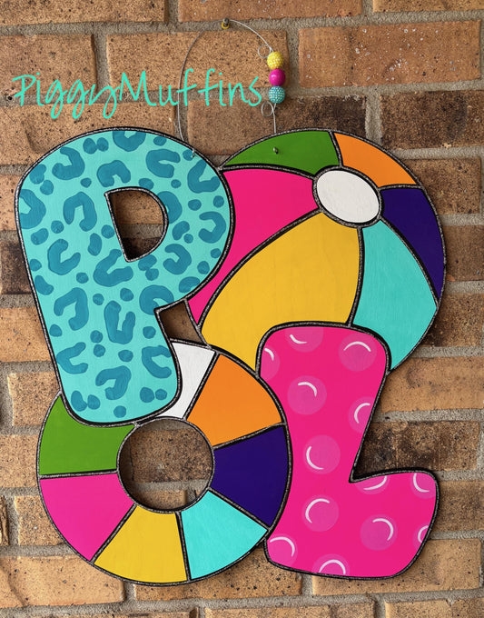Pool Party Door Hanger: Summer Beach House Wreath