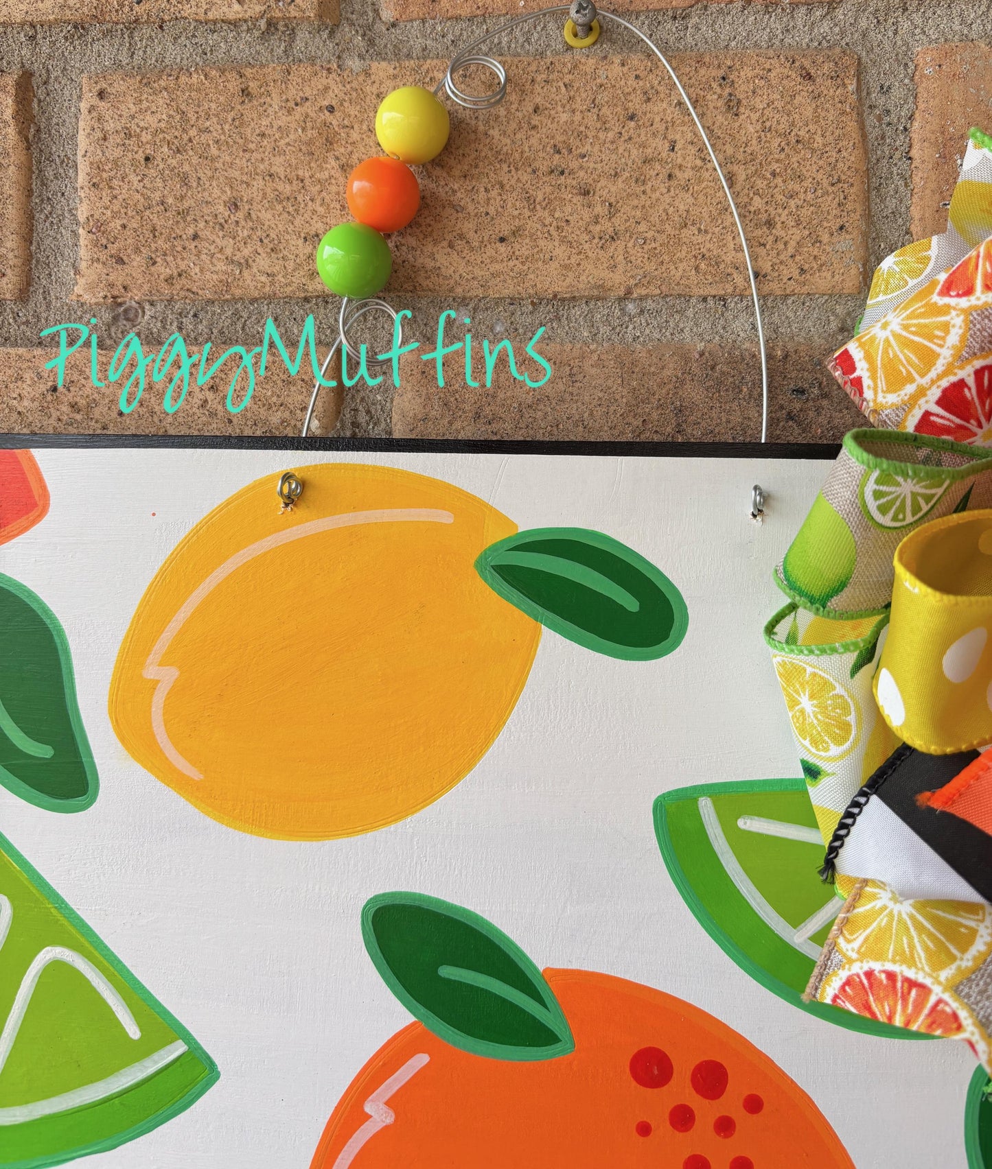 Lemon Citrus Welcome Door Hanger: Handmade Summer Wreath