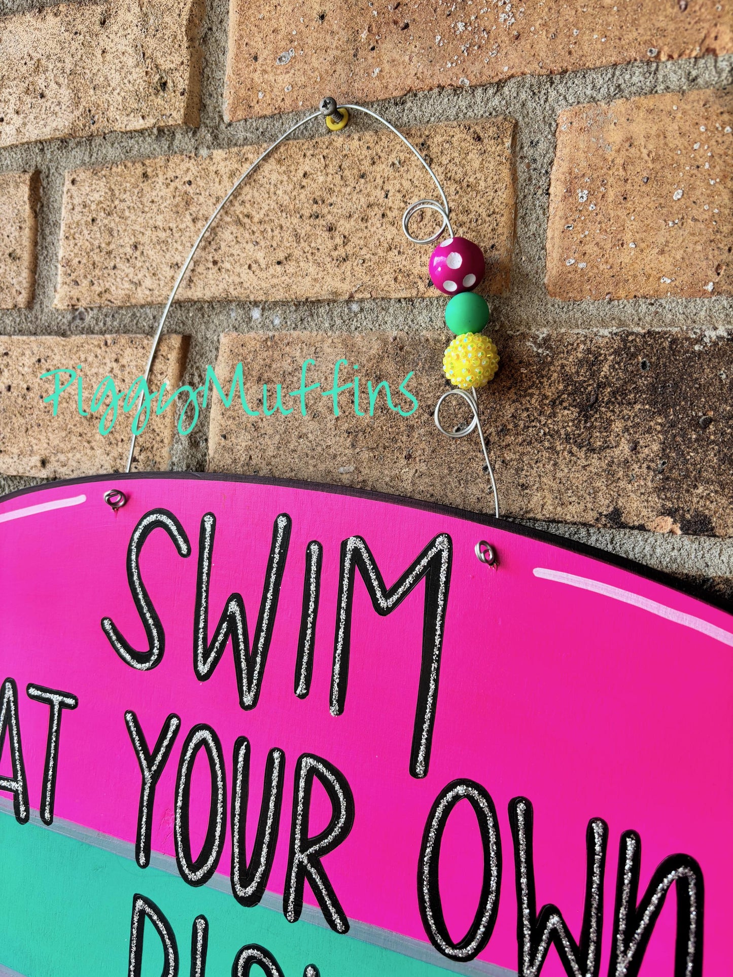 Lifeguard is Drunk Sign: Summer Pool Party Door Hanger