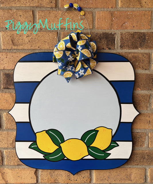 Lemon Summer Door Hanger: Personalized Welcome Sign
